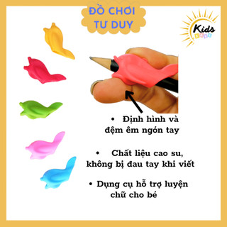 KÊ TAY silicon đệm tay xỏ ngón, Đệm bút cá heo định vị cho bé cầm bút tập viết đúng cách -Sunkids