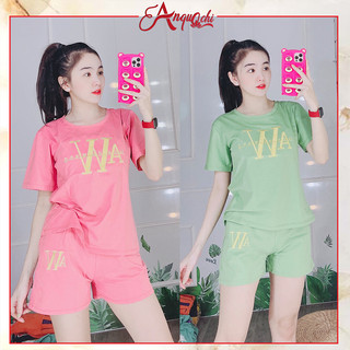 Đồ Bộ Nữ Mặc Nhà Anquachi COTTON MÁT MỊN Quần Đùi Phối Xinh Dễ Thương Dạo Phố A112