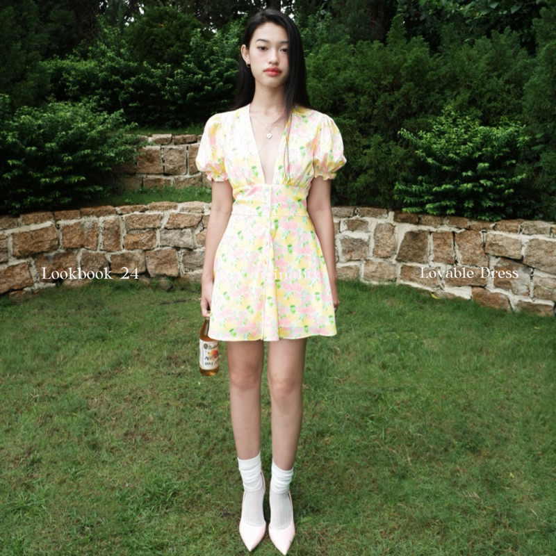 ORIGINALITY - ĐẦM NGẮN CỔ TIM GÀI NÚT - LOVABLE DRESS