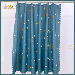 Rèm cửa treo móc rido trang trí họa tiết Vũ Trụ và thanh không khoan dễ dàng sử dụng decor phòng RDK07 Vuaremgiasi