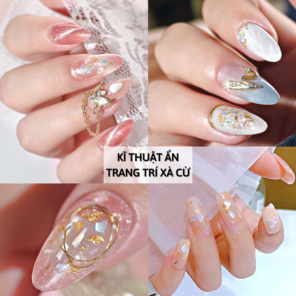 Xà cừ nail ngọc trai nhân tạo đá cz NGHI THẢO trang trí móng tay