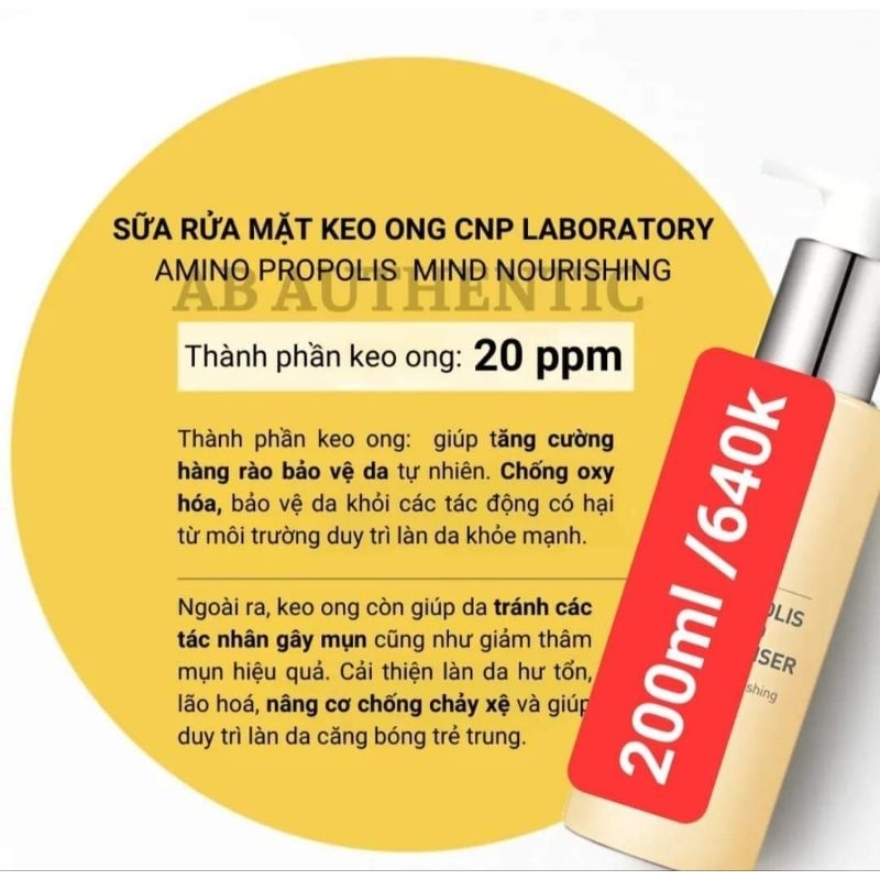 Sữa Rửa Mặt Keo Ong CNP 200ml