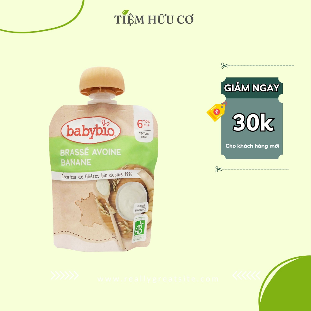 Sữa chua yến mạch hữu cơ BABYBIO vị chuối 85g cho bé từ 6 tháng tuổi