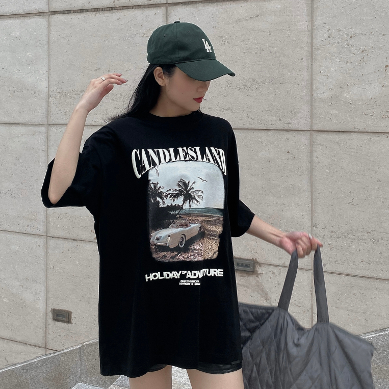 Áo thun nam nữ oversize CANDLES HOLIDAY hình in sắc nét chất liệu cotton 260gsm chính hãng