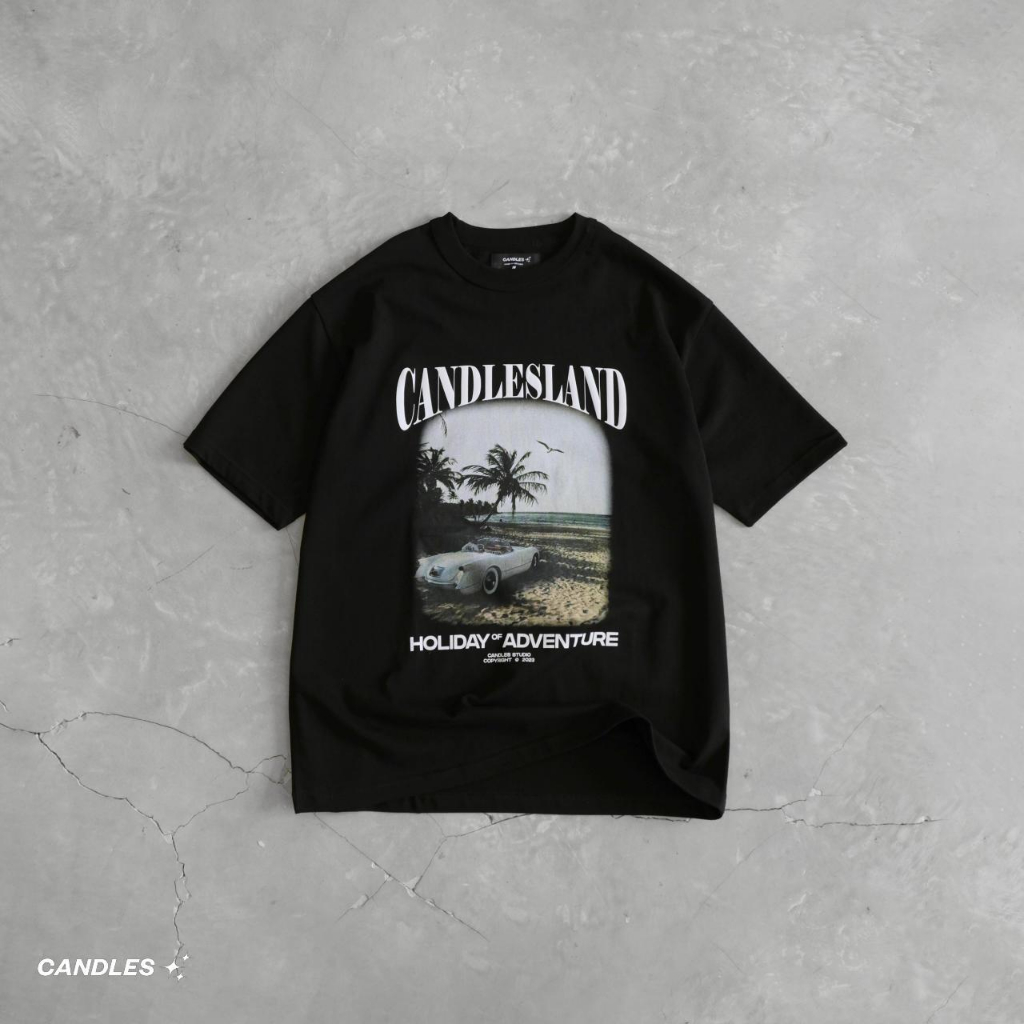 Áo thun nam nữ oversize CANDLES HOLIDAY hình in sắc nét chất liệu cotton 260gsm chính hãng
