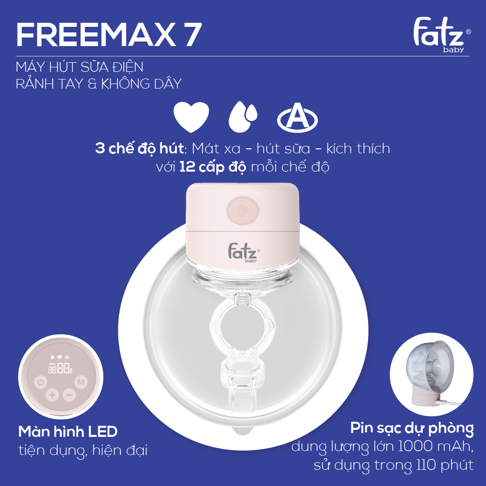 Máy Hút Sữa Điện Đơn Không Dây FATZBABY FREEMAX 4 / 4 PLUS / 7 / 8 - Bảo hành 12 tháng chính hãng