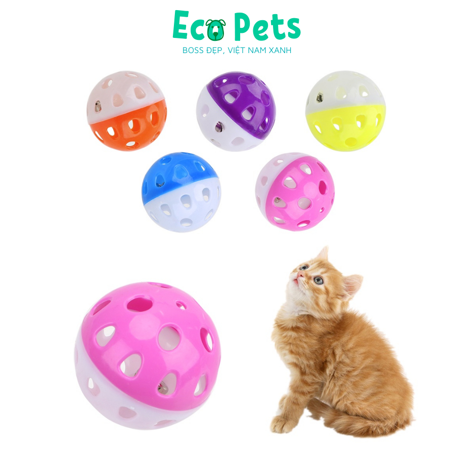 Đồ chơi chó mèo ECOPETS banh đồ chơi có chuông bằng nhựa cho chó mèo chơi giải trÍ vui nhộn đáng yêu