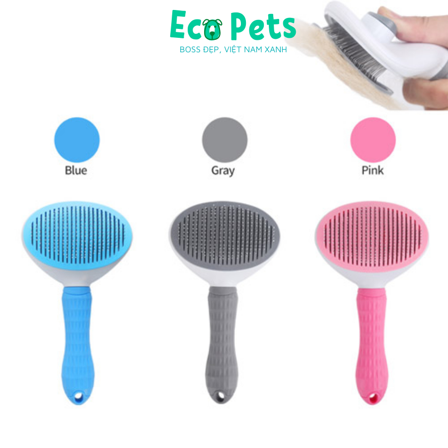 Phụ kiện chó mèo ECOPETS lược chải lông mèo lược nút bấm lớn cây gỡ rối lông chó mèo giảm rụng  dễ dùng