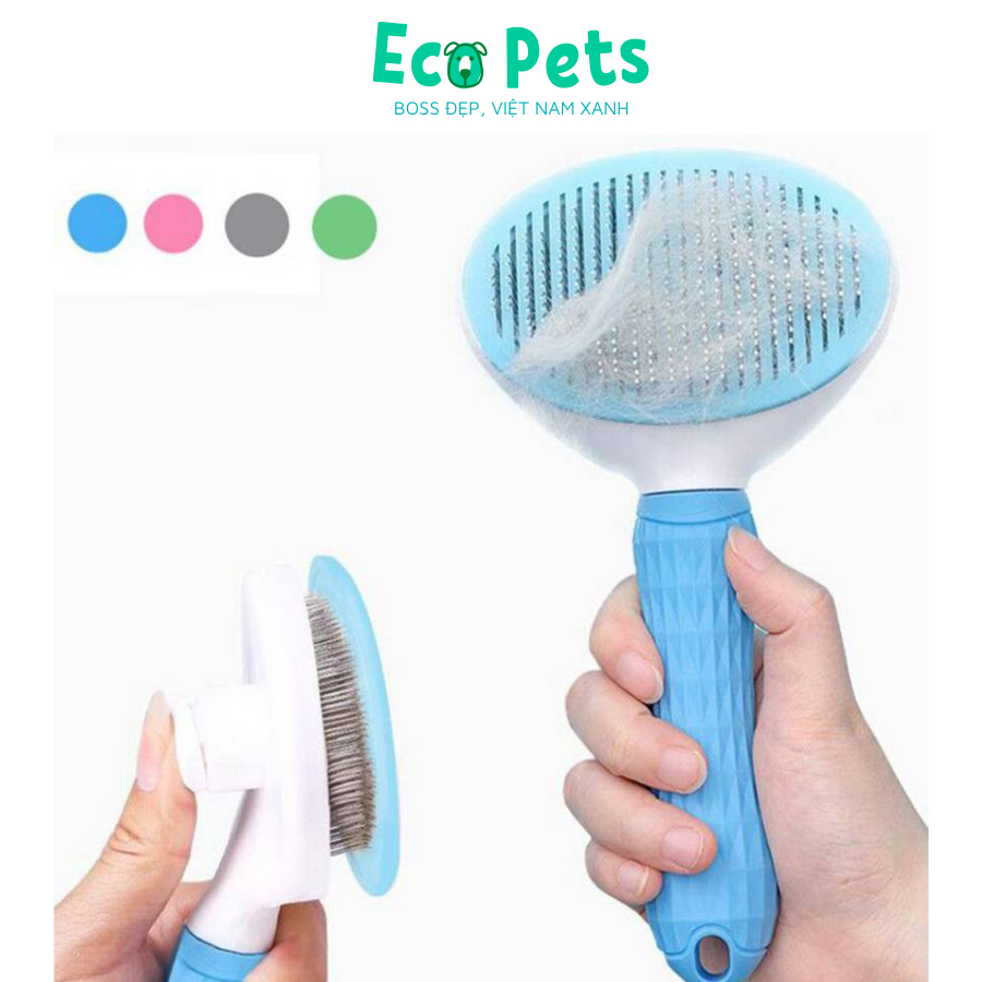 Phụ kiện chó mèo ECOPETS lược chải lông mèo lược nút bấm lớn cây gỡ rối lông chó mèo giảm rụng  dễ dùng