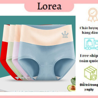  Quần lót nữ cạp cao ôm hông tôn dáng chất liệu cotton thấm hút thoáng mát