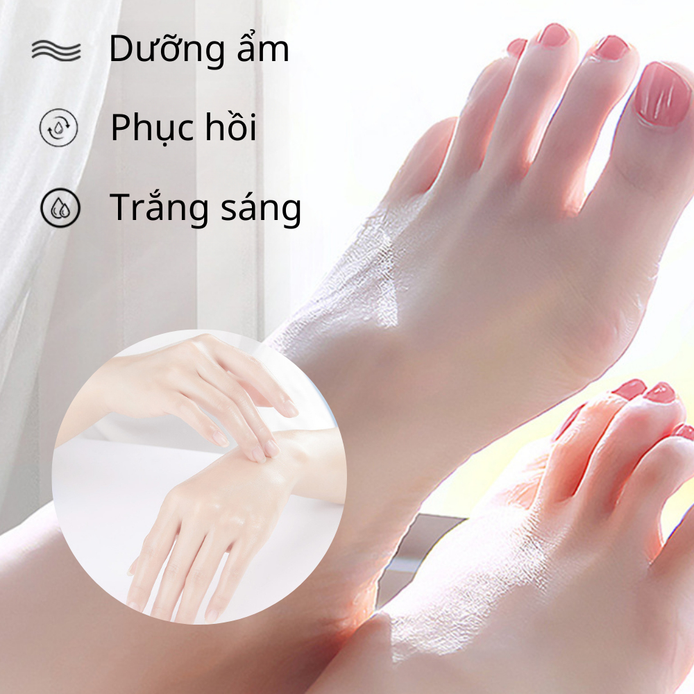 Mặt nạ dưỡng trắng tay chân, mặt nạ cấp ẩm, giúp làn da mềm mại mại và trắng sáng tự nhiên