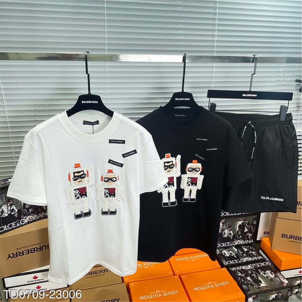 Bộ DG Nam Thêu Logo Hình Người Siêu Cute - Bộ DG Nam Chất Cotton Siêu Mát