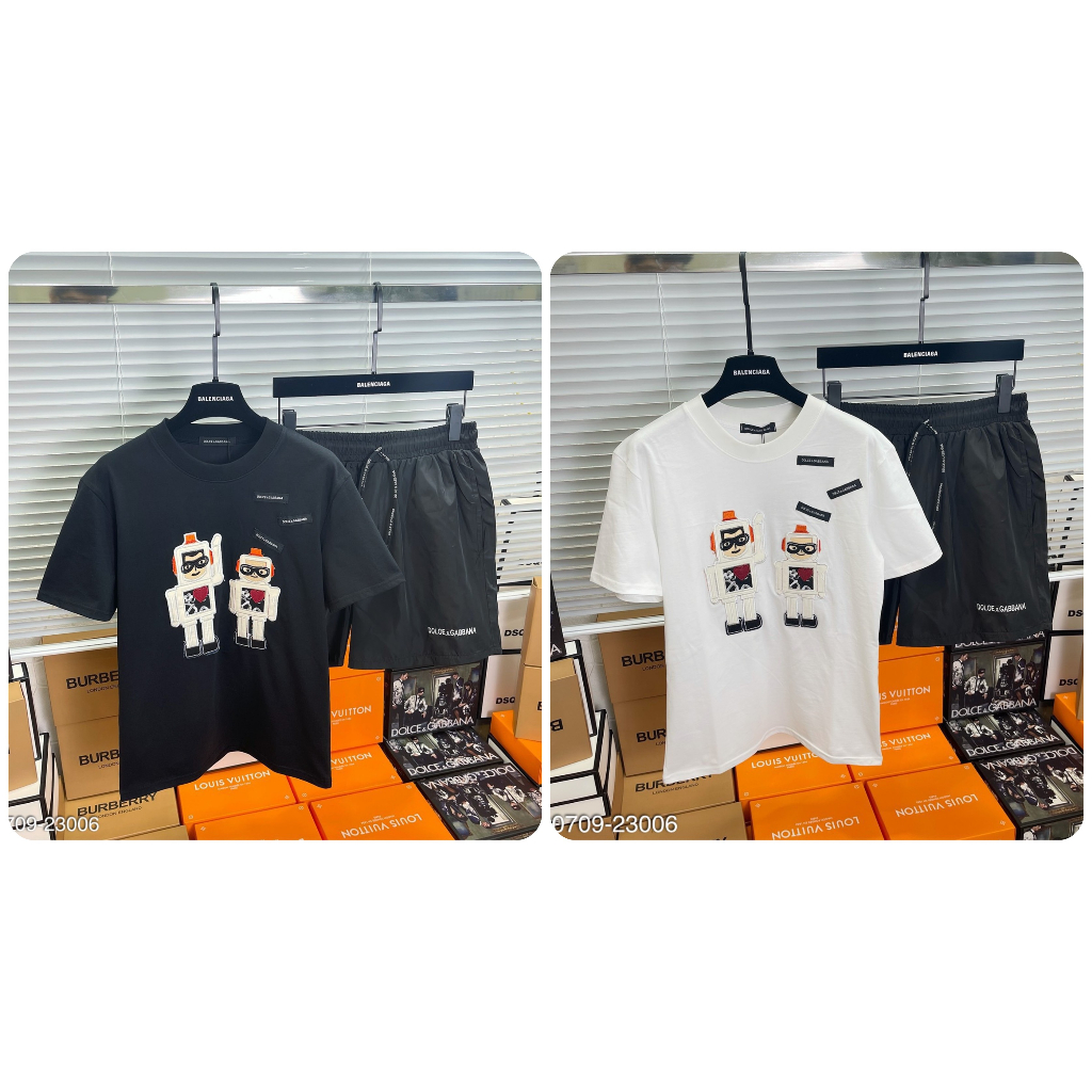 Bộ DG Nam Thêu Logo Hình Người Siêu Cute - Bộ DG Nam Chất Cotton Siêu Mát