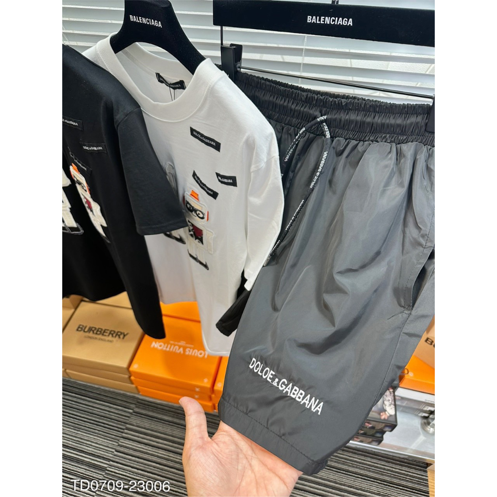 Bộ DG Nam Thêu Logo Hình Người Siêu Cute - Bộ DG Nam Chất Cotton Siêu Mát