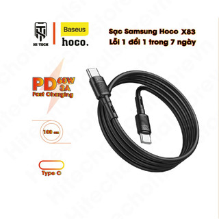 Cáp sạc nhanh type c 60w, dây sạc nhanh samsung hoco x83, dây type c truyền dữ liệu từ c to c, dây sạc android dài 1m.