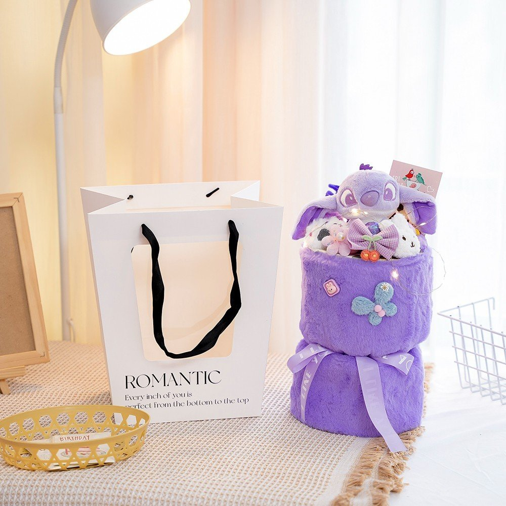 Bó Hoa Gấu Nhồi Bông Xinh Xắn Nhiều Mẫu Gấu Đáng Yêu Làm Quà Tặng, Có Kèm Túi Và Đèn, Gấu Bông Miso