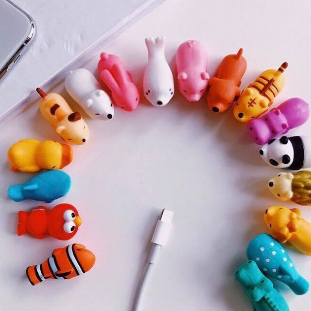 Nút Đầu Thú Gắn Bảo Vệ Dây Cáp Sạc Chống Gãy Đứt Hình Thú Dễ Thương