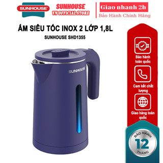 Ấm siêu tốc 2 lớp cách nhiệt, ruột inox 1.8L Sunhouse SHD1355