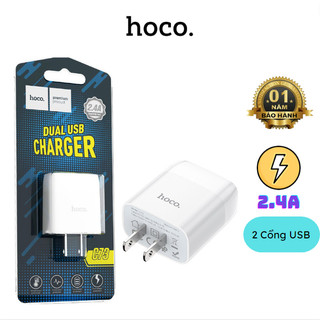 Củ sạc nhanh hoco c73 2 cổng usb công suất 2.4a
