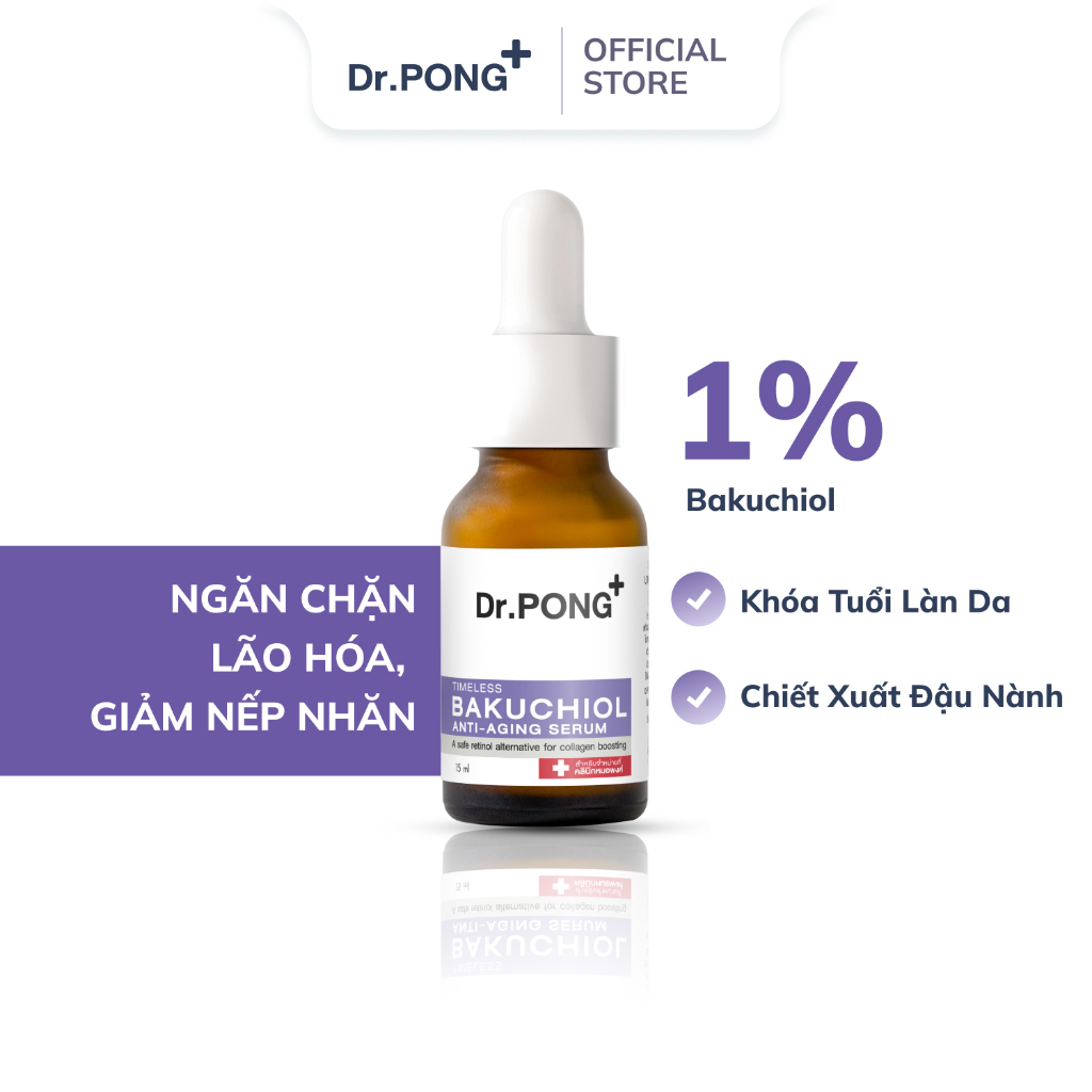 Serum làm chậm lão hóa Dr.PONG Timeless Bakuchiol Anti-aging 15ml