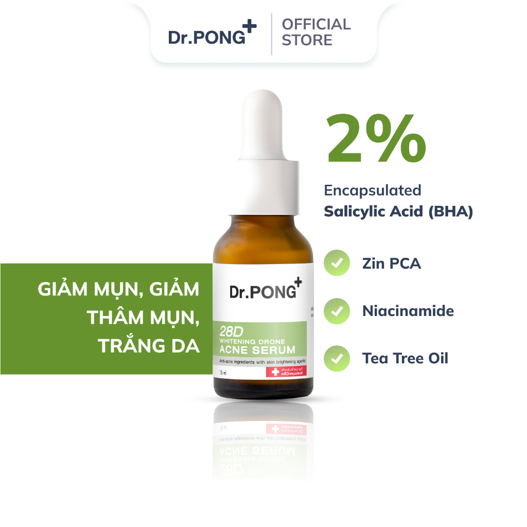 Serum giảm mụn, ngừa thâm mụn Dr.PONG 28D Whitening Drone Acne 15ml