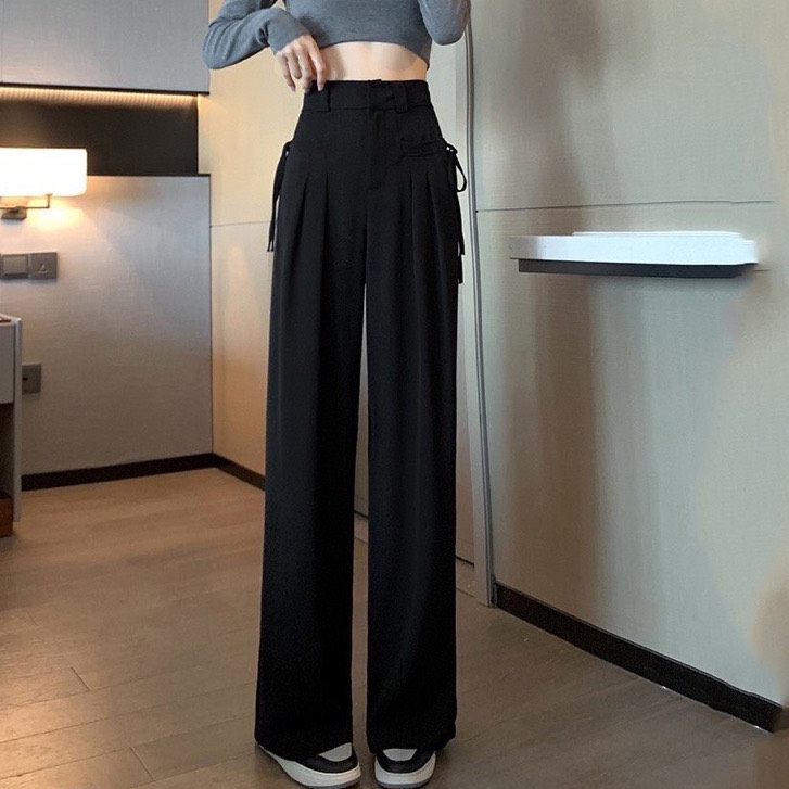 Quần suông túi ngang buộc dây chất tuyết mưa,quần ống suông phong cách kèm ảnh màu thật  Maia.clothes 2651