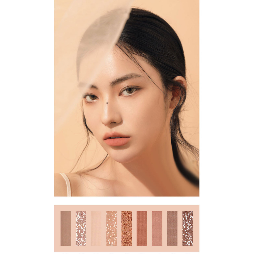 Bảng phấn mắt Lameila 9 ô vuông nhũ lì mềm mịn dễ tán, Bảng mắt 9 ô Lameila hàng nội địa Trung màu mịn lì phối ánh nhũ