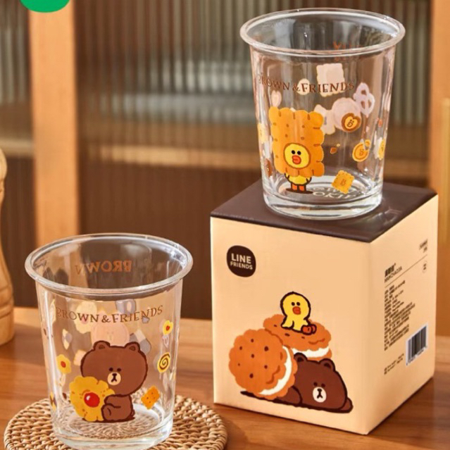 Ly thuỷ tinh gấu thỏ vịt cute hoạt hình dễ thương dung tích 400ml