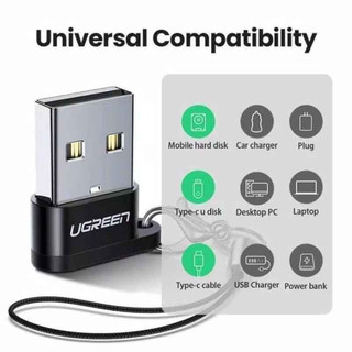 Đầu chuyển USB 2.0 Sang Type C Ugreen Dùng Sạc 100W Truyền Dữ Liệu 480Mbp - Bh 18 Tháng