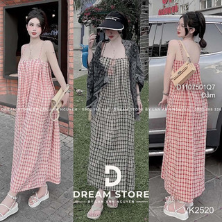 Đầm maxi 2s kẻ sọc caro dáng suông! transstore