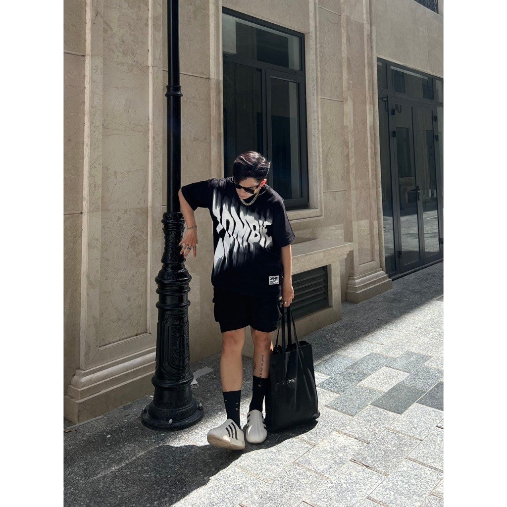 Áo thun Zombie Club Blur form rộng unisex nam nữ vải thun cotton 250gsm dày mịn mặc mát ZB002