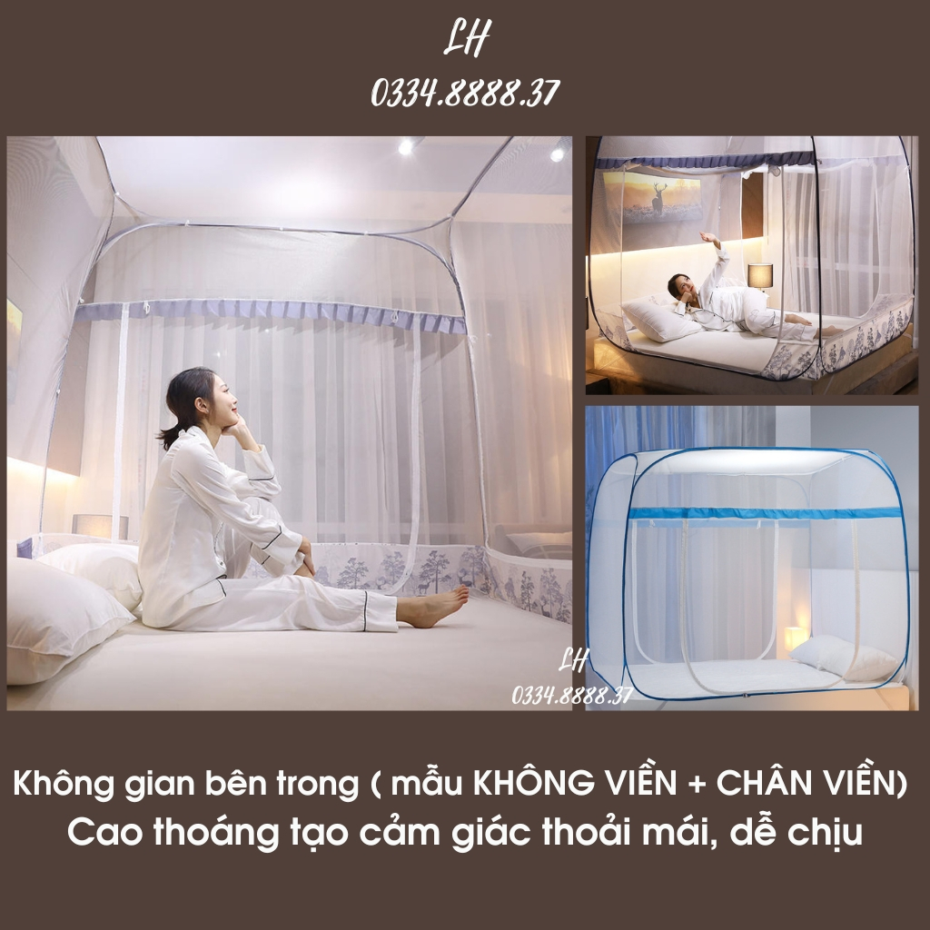 Màn chụp tự bung người lớn ⚡LOẠI 1 ⚡ đỉnh vuông Mùng chụp tự bung chống muỗi xếp gấp gọn Kiều Phi