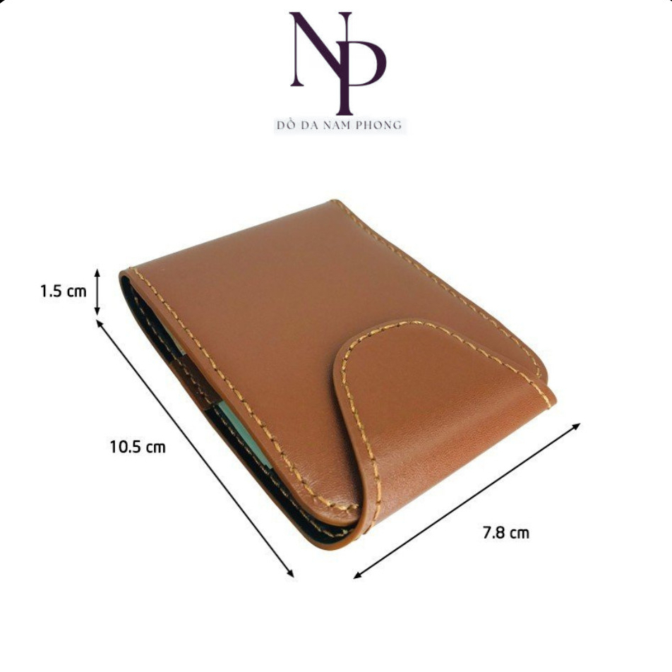 Ví Sen/Ví mini/Bóp Nam da bò thật nguyên tấm khâu tay handmade phiên bản 2023 NP05