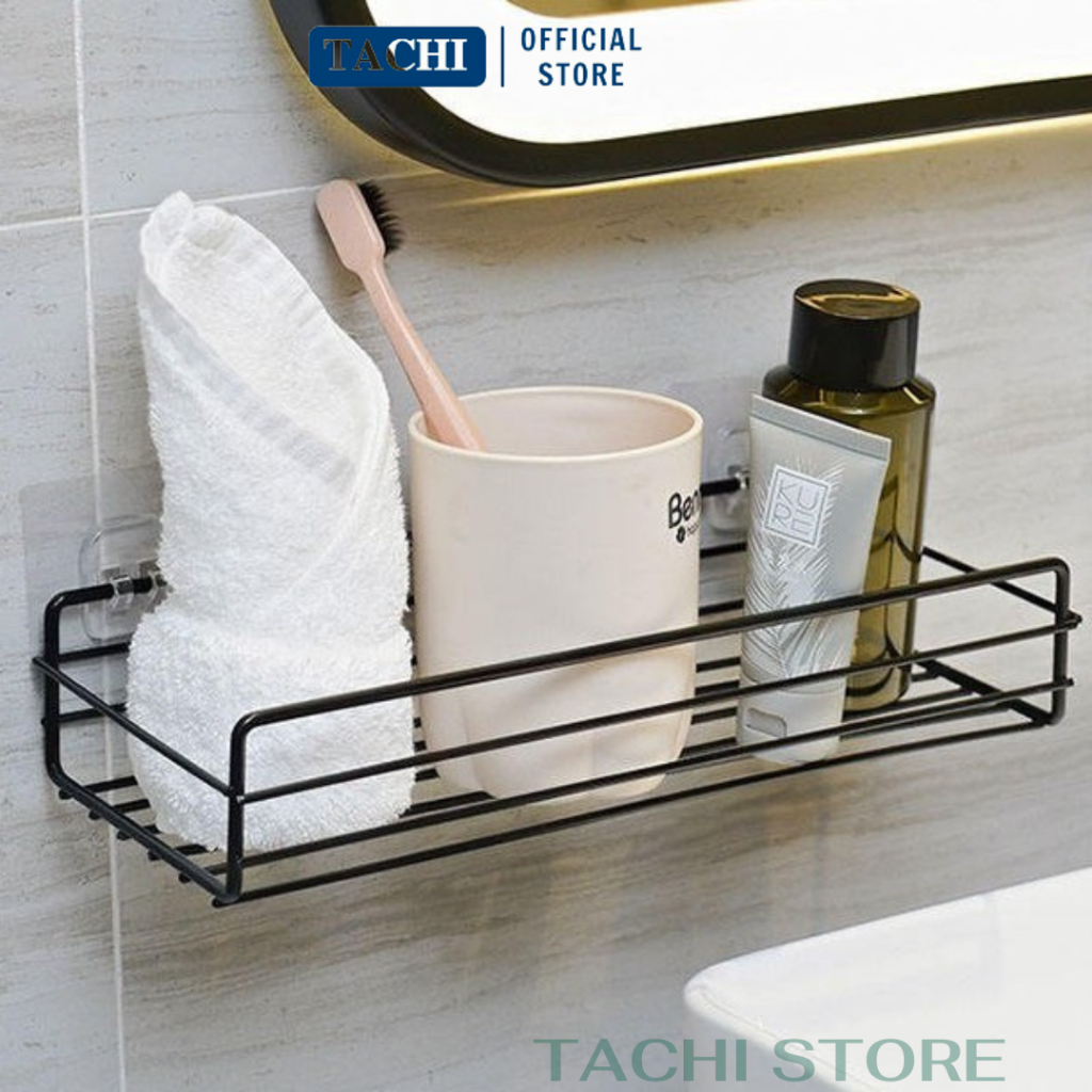 Kệ đa năng treo tường nhà bếp nhà tắm dán tường không cần khoan đục chắc chắn bằng thép không rỉ dụng cụ nhà bếp Tachi