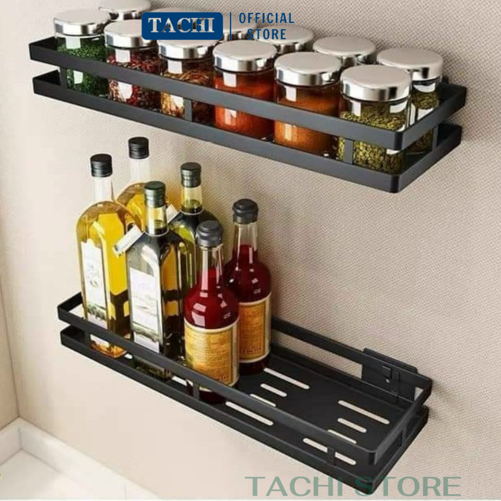 Giá Đựng Gia Vị Nhà Bếp Dán Tường Không Cần Khoan Đục Bằng Thép Không Rỉ,Kệ Đựng Gia Vị Nhà Bếp - Tachi Store