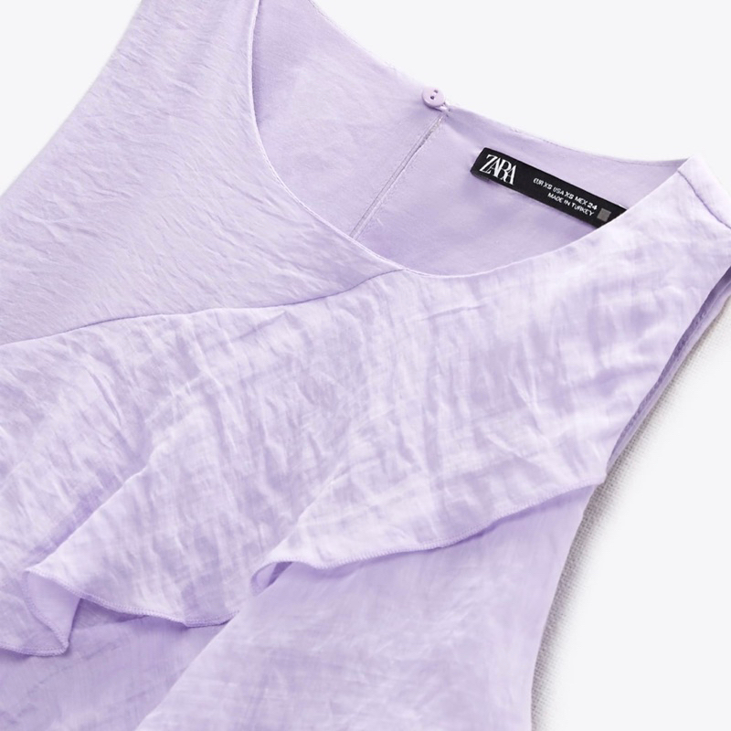 Váy voan tím lilac phối bèo sát nách Za.ra