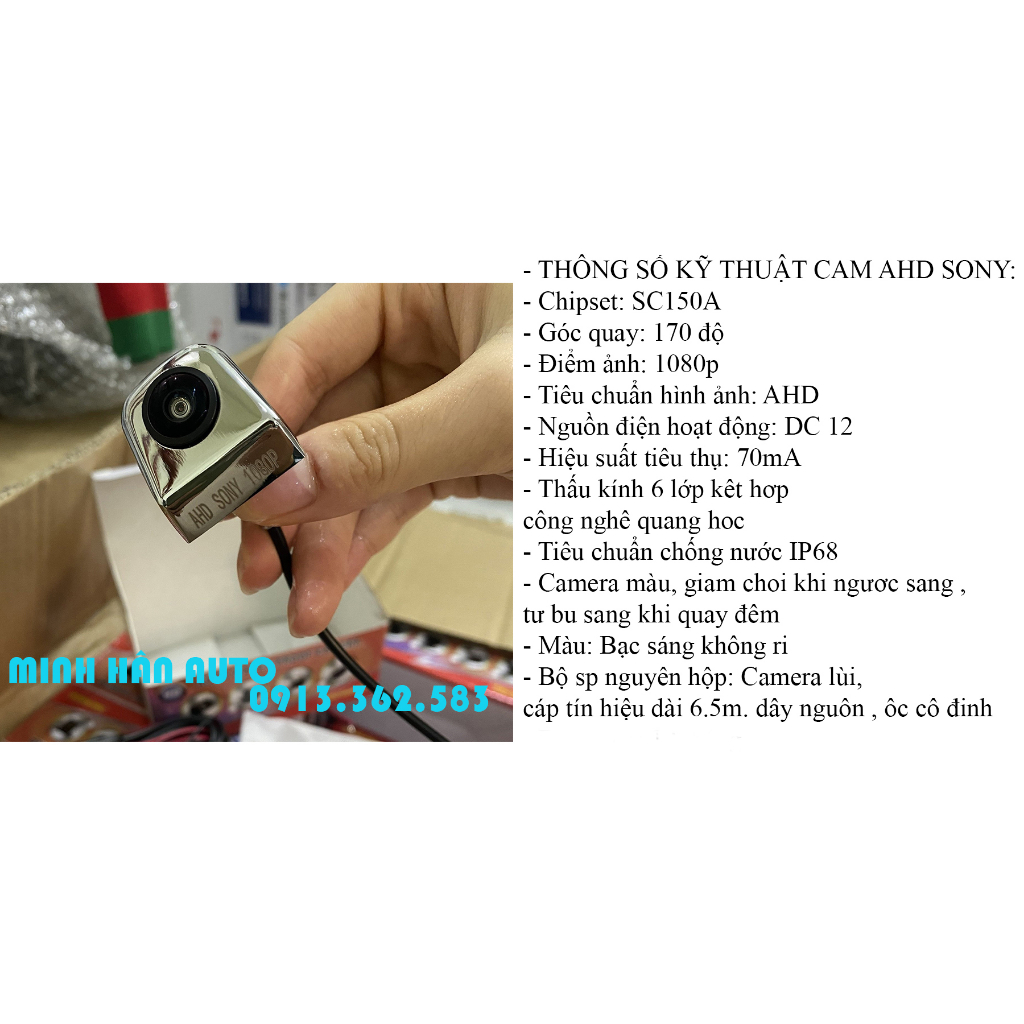 Camera Lùi AHD Sony 1080p Màn Android, Chất Lượng Hình Ảnh Siêu Net, Vỏ Hợp Kim Mạ Crom, Chống Nước Cao Cấp Chính Hãng.