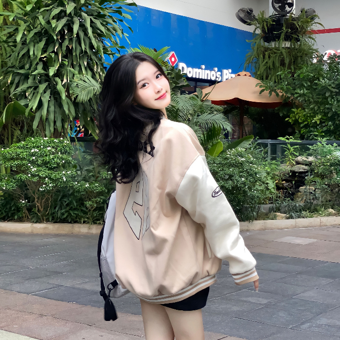 Áo khoác bomber vasity jacket PANDAX , bomber nỉ dày nam nữ local brand , áo bóng chày unisex màu tan