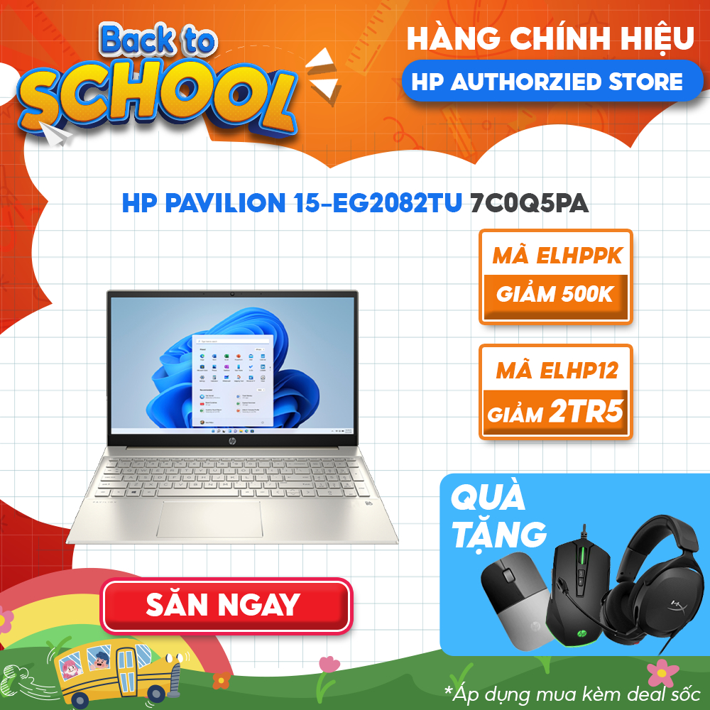 [Mã ELHP12 giảm 12% đơn 10TR] Laptop HP Pavilion 15-eg2082TU 7C0Q5PA i5-1240P | 8GB | 512GB | 15.6' FHD | Win 11