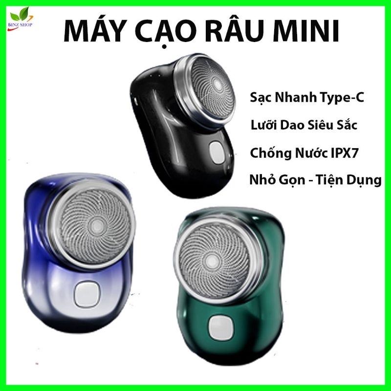 Máy Cạo Râu Mini 3 Lưỡi Kép Tự Mài, Dao Cạo Râu Đa Năng Điện Chống Nước Ipx7 Nhỏ Gọn Bỏ