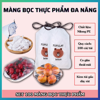Màng bọc thực phẩm pe có chun bọc, màng bảo quản thực phẩm