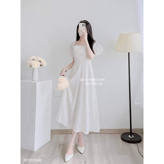 [PASS] Váy trắng vạt ngực tay 2 tầng size M (49-54kg)
