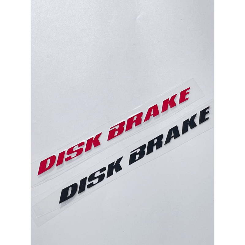 Tem dán phuộc trước chữ Disk Brake size 19x1.3cm, tem dán trang trí xe máy