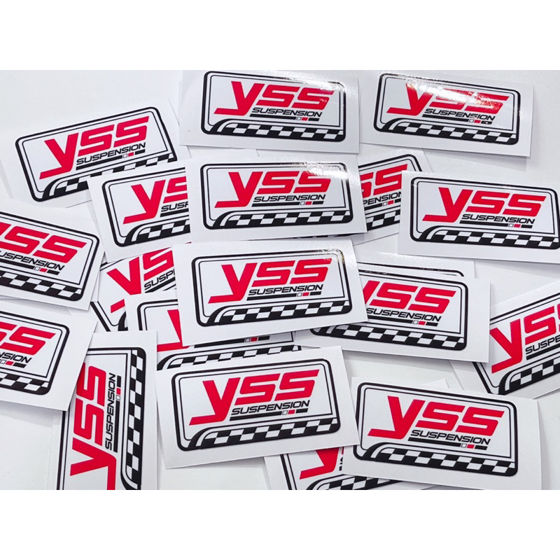 Tem dán chữ YSS size 6.5x3.3cm có sẵn keo, không thấm nước dán trang trí xe máy, laptop…