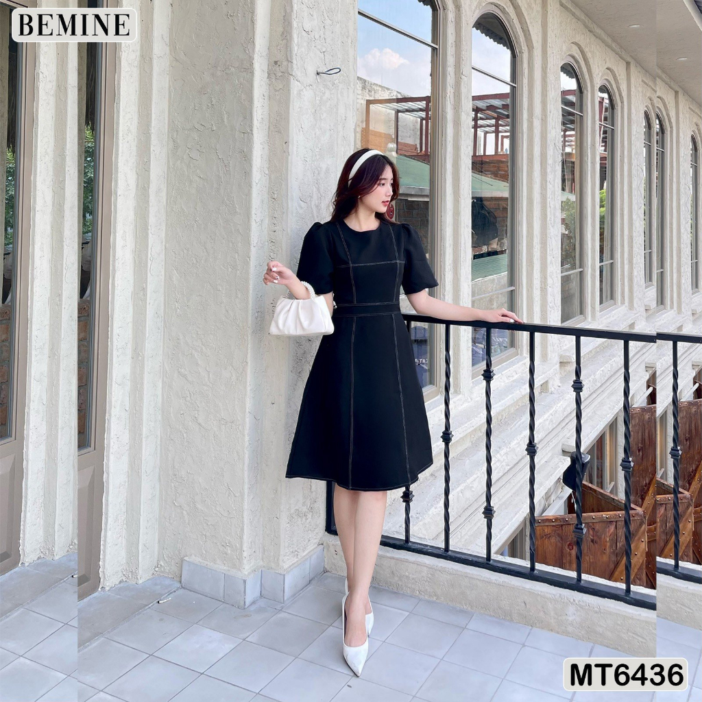 Đầm công sở chạy chỉ tùng xoè BEMINE MT6436