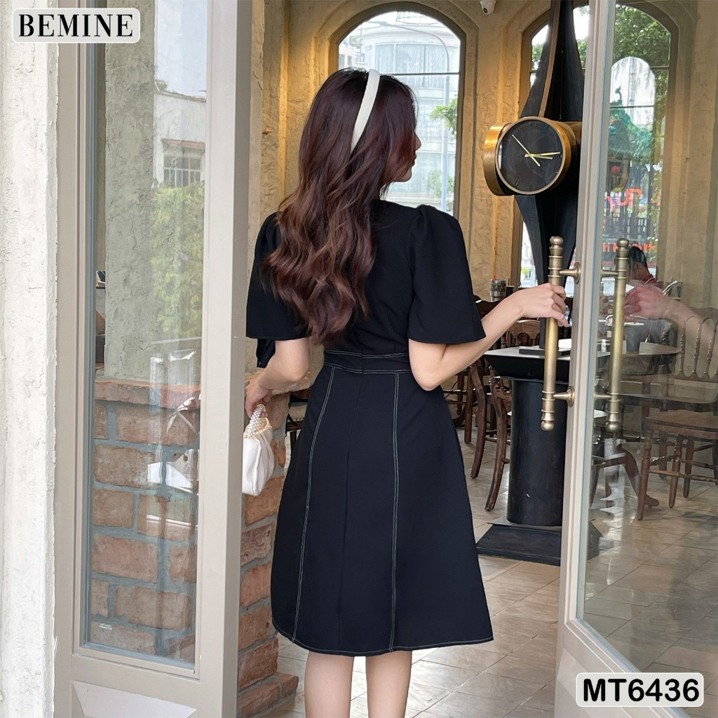 Đầm công sở chạy chỉ tùng xoè BEMINE MT6436