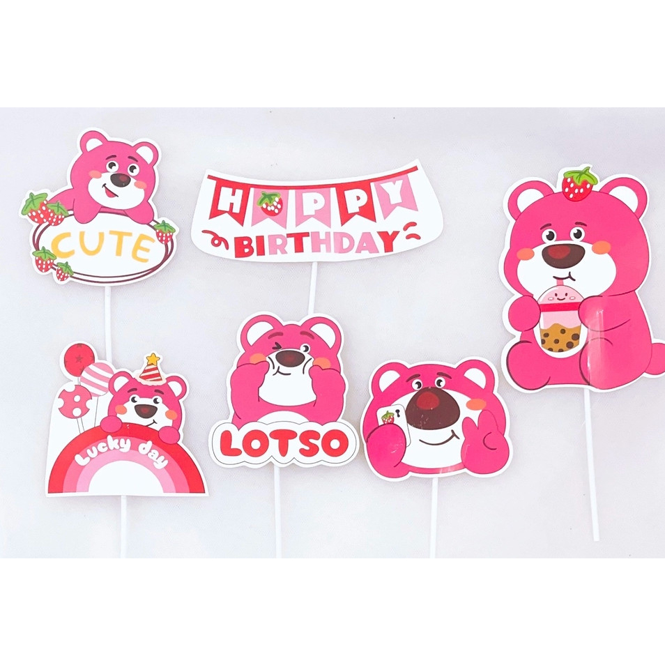 Set giấy gấu kute trang trí bánh