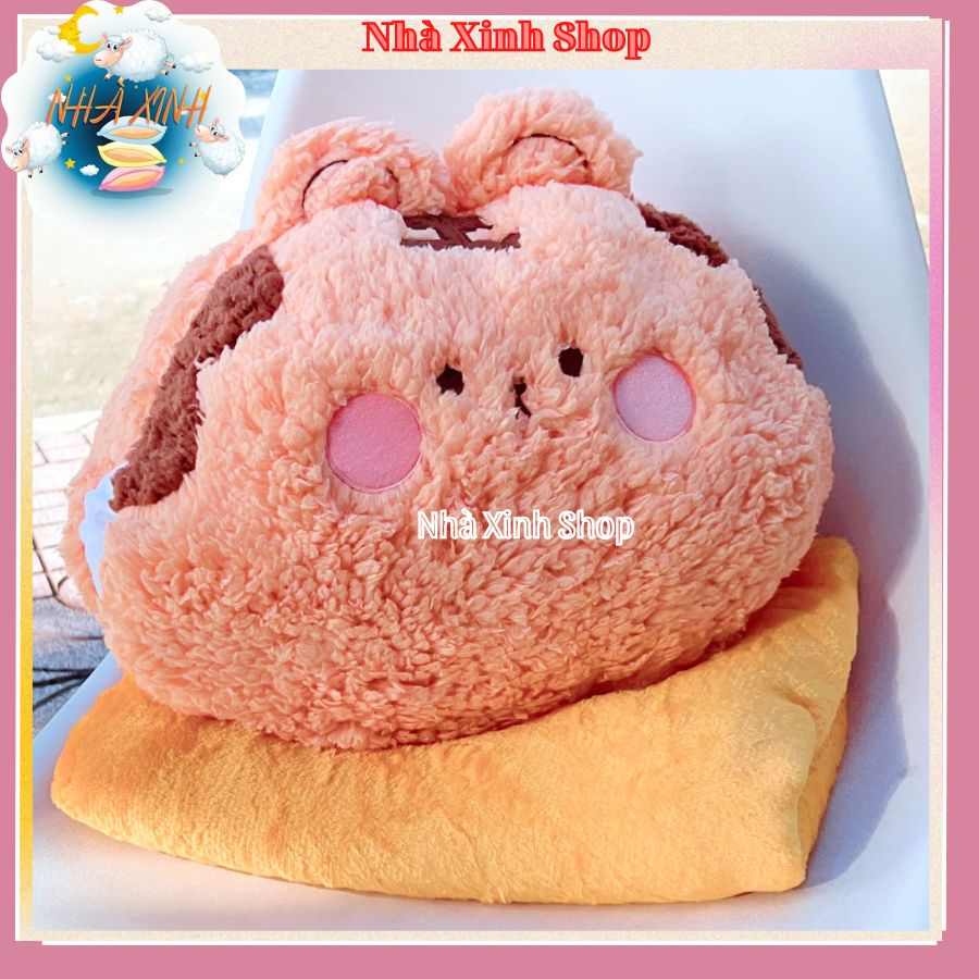 Bộ chăn gối văn phòng 3in1 hình động vật lông xù siêu dễ thương