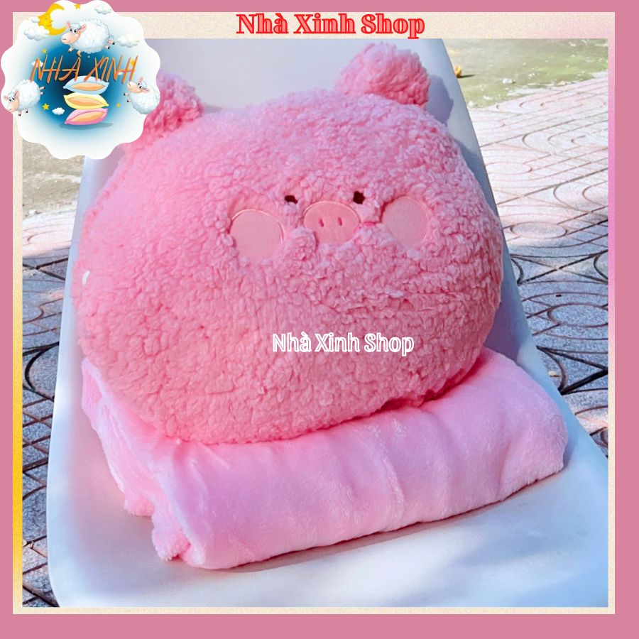 Bộ chăn gối văn phòng 3in1 hình động vật lông xù siêu dễ thương