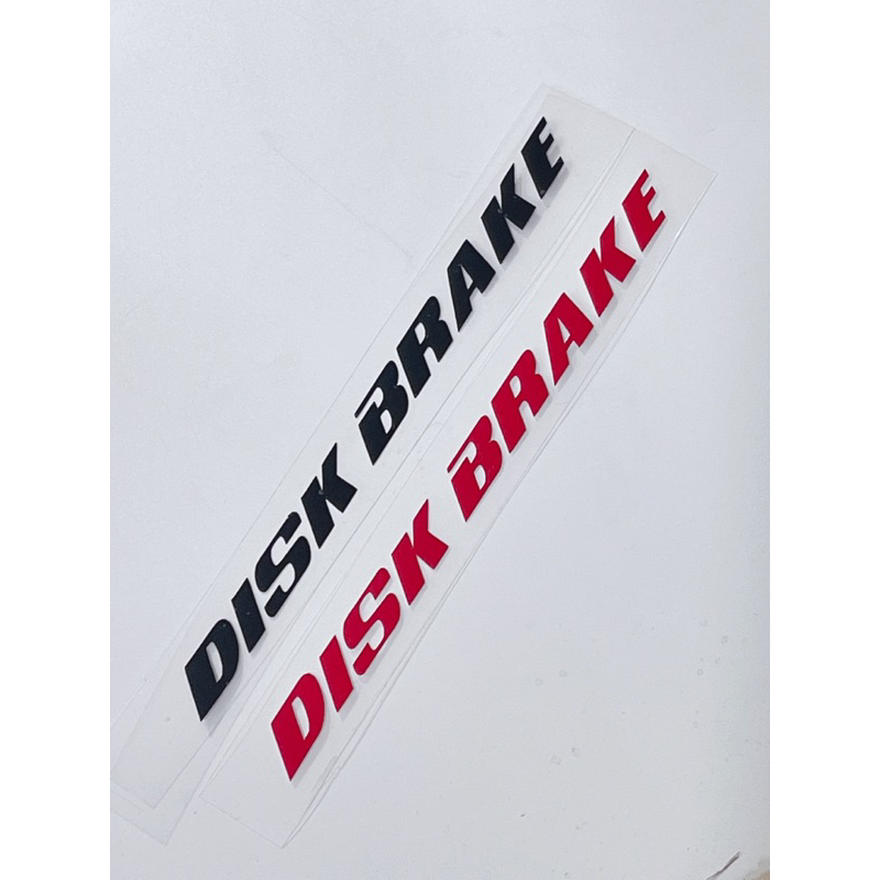 Tem dán phuộc trước chữ Disk Brake size 19x1.3cm, tem dán trang trí xe máy